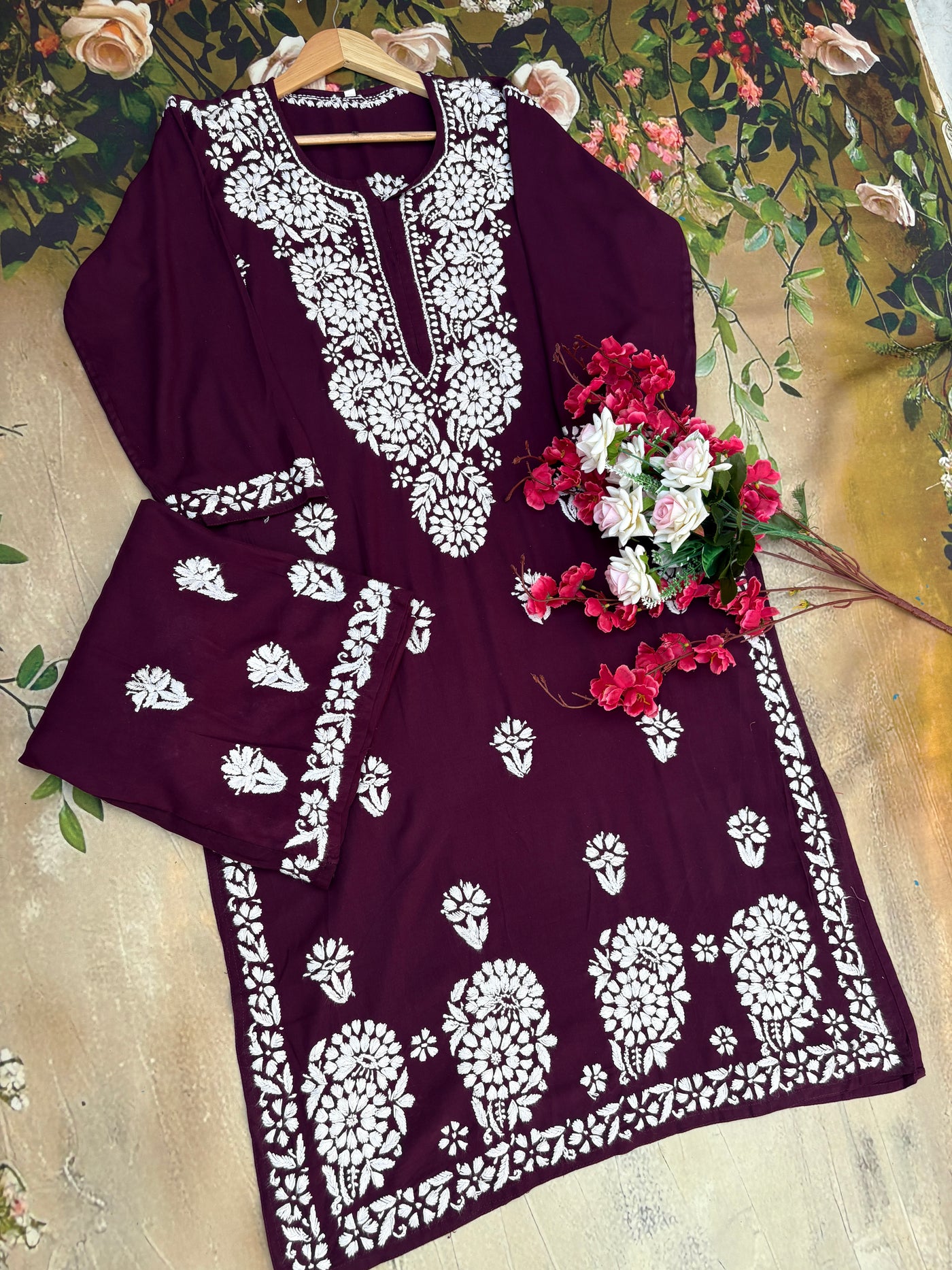 Aisha 1 Authentic Lucknowi kurta Palazzo Set