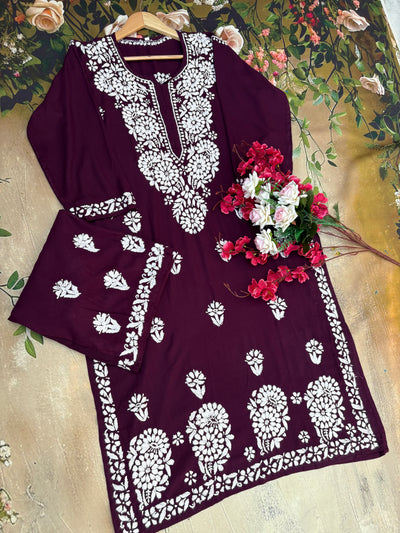 Aisha 1 Authentic Lucknowi kurta Palazzo Set