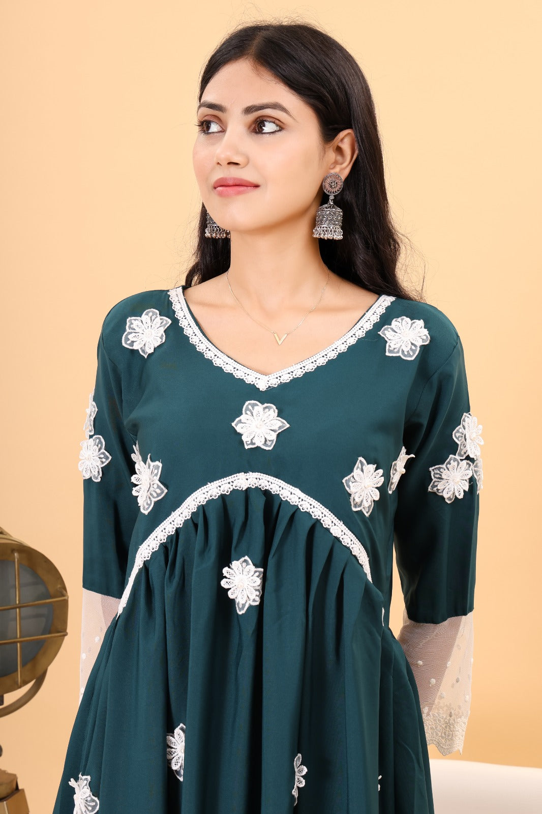 Gulabi Dhaga's Teal Green Designer Kurta Set