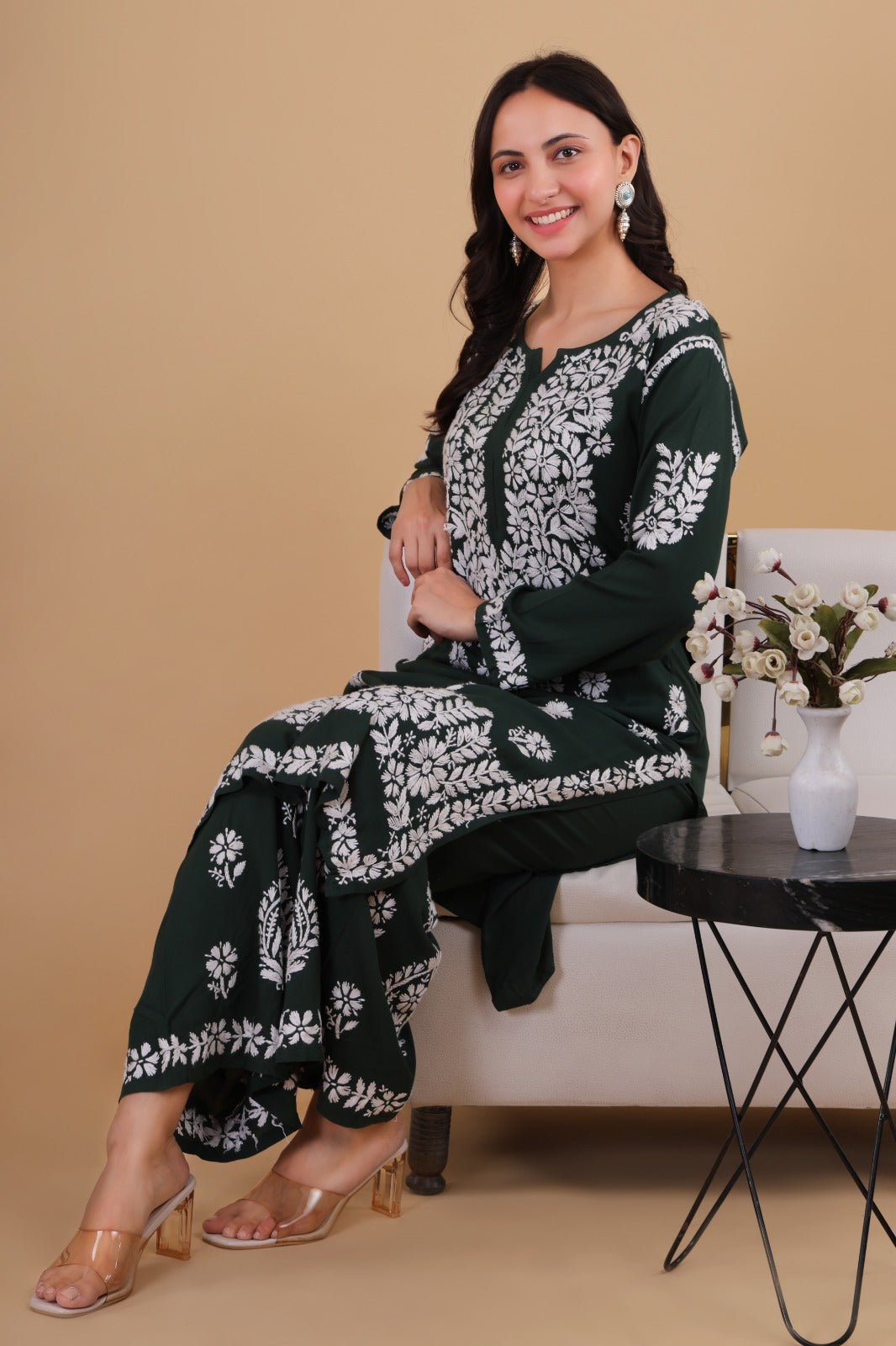 Aisha Authentic Lucknowi kurta Palazzo Set