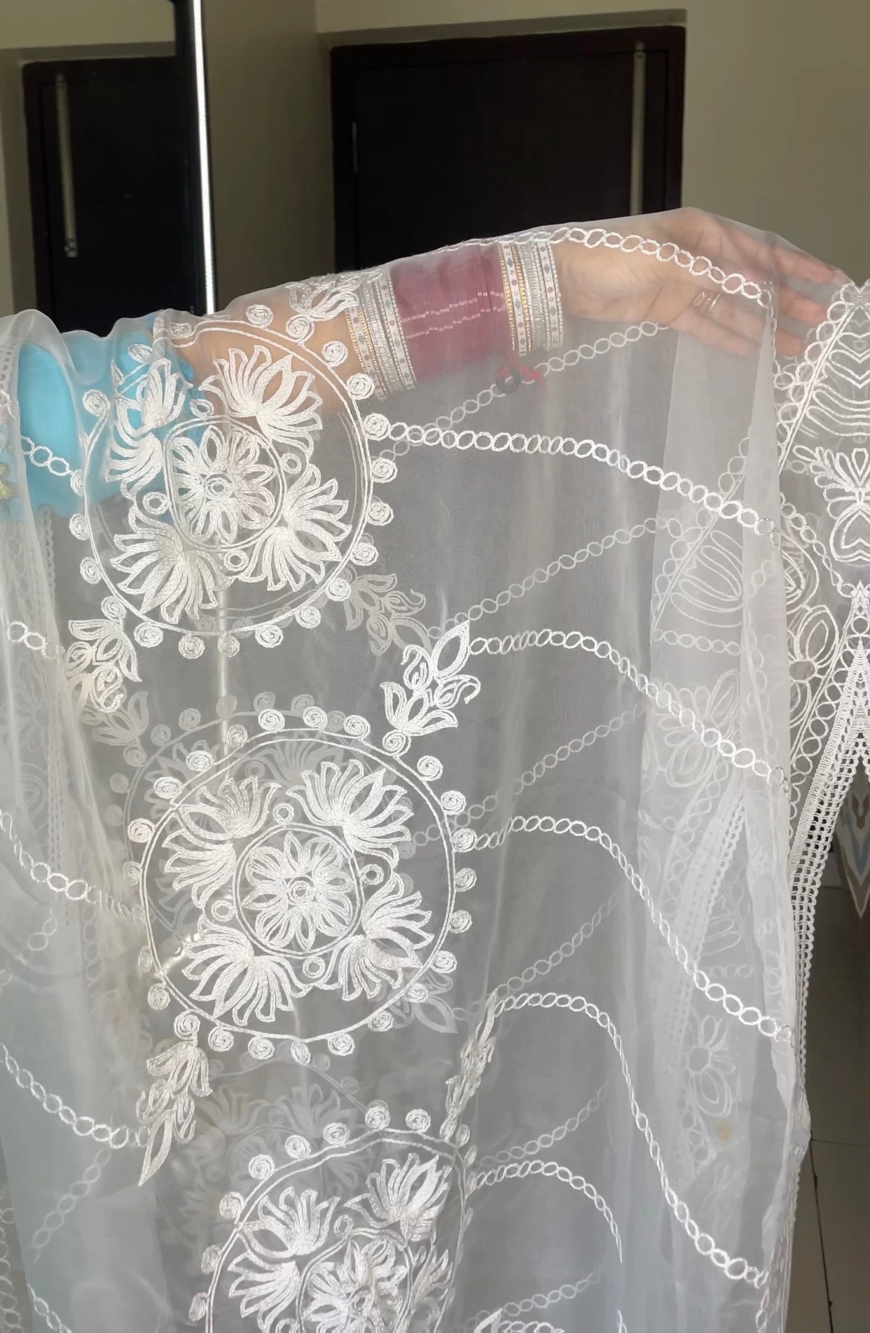 Chikankari Organza Dupatta