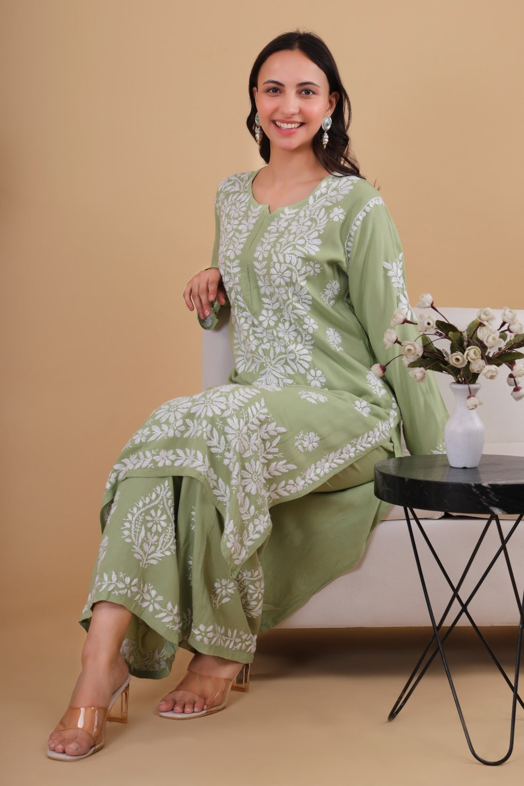 Aisha Authentic Lucknowi kurta Palazzo Set