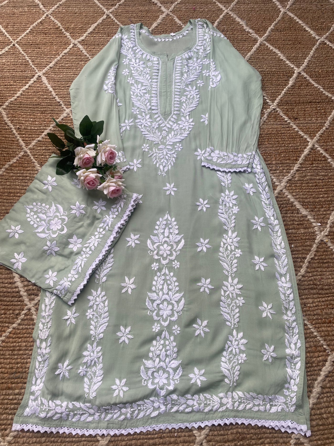 Afreen Authentic Lucknowi kurta Palazzo Set