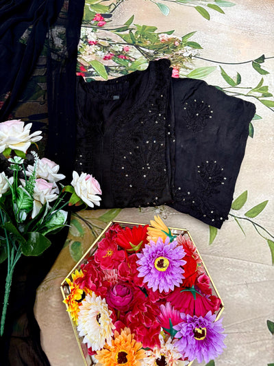 Nazakat Sitara Authentic Lucknowi Kurta Set with Dupatta