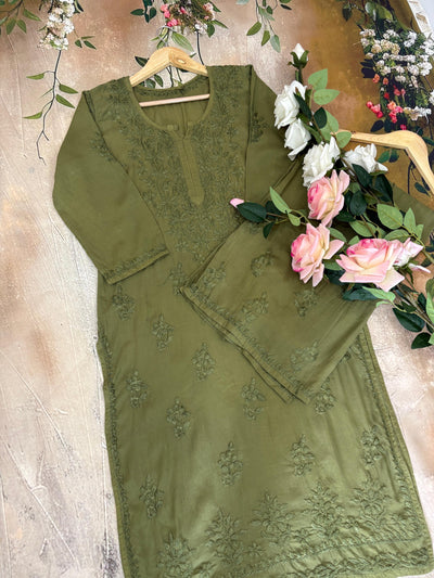 Roshni Gulabi Dhaga Kurta Set