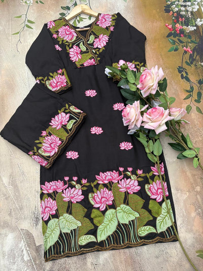 Phool Gulabi Dhaga Kurta Set