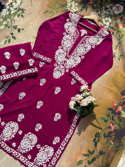 Aisha 1 Authentic Lucknowi kurta Palazzo Set