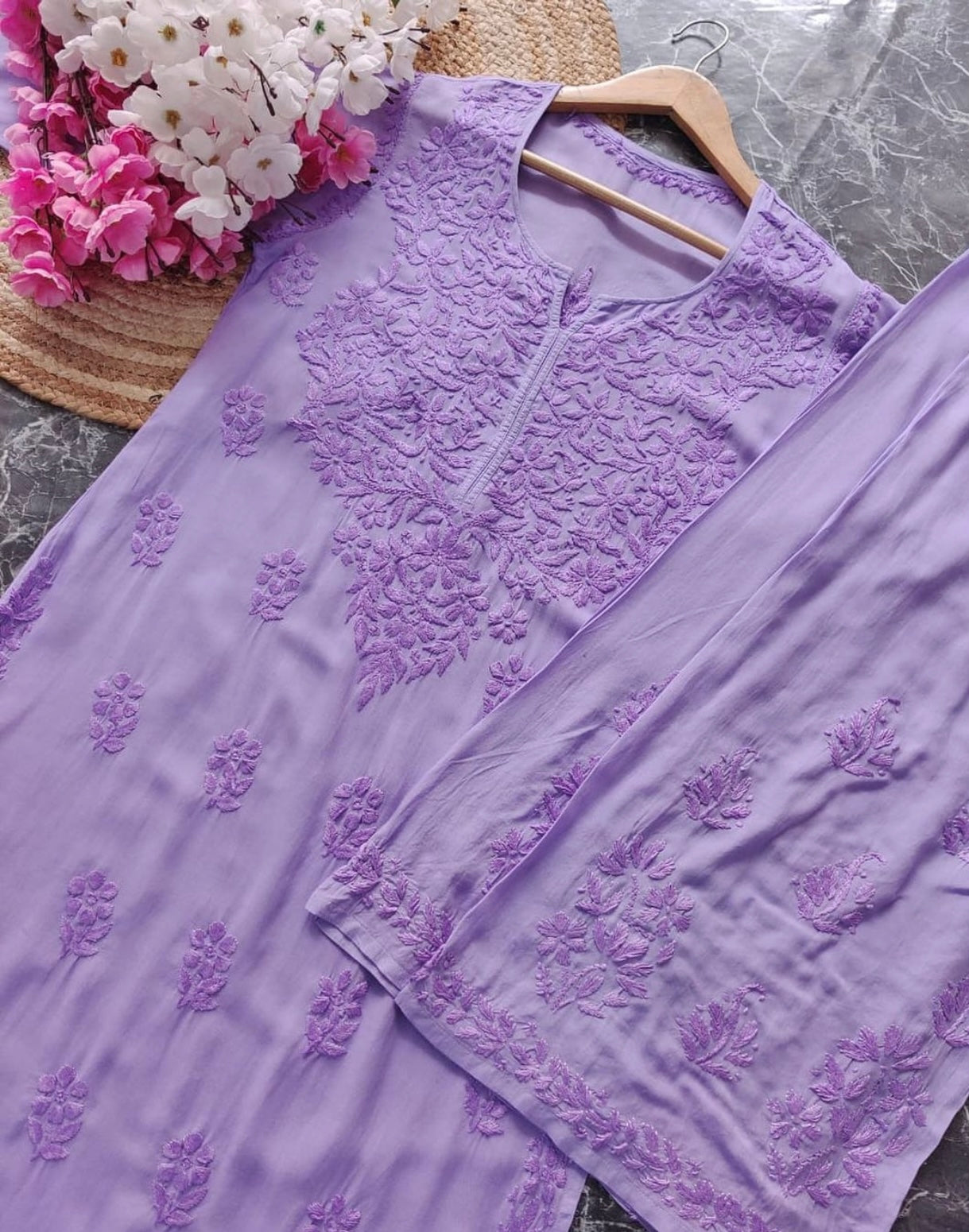 Nazakat Authentic Lucknowi Kurta Set