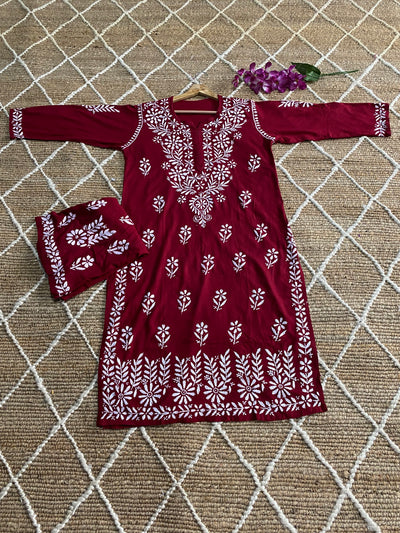 Aisha Authentic Lucknowi kurta Palazzo Set