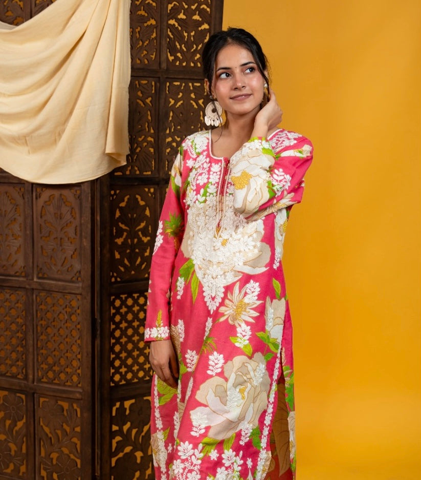 Sara Authentic Lucknowi Kurta Palazzo Set