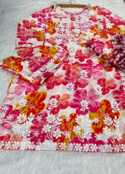 Mahira 3 Authentic Lucknowi Kurta Palazzo Set