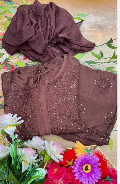 Nazakat Sitara Authentic Lucknowi Kurta Set with Dupatta