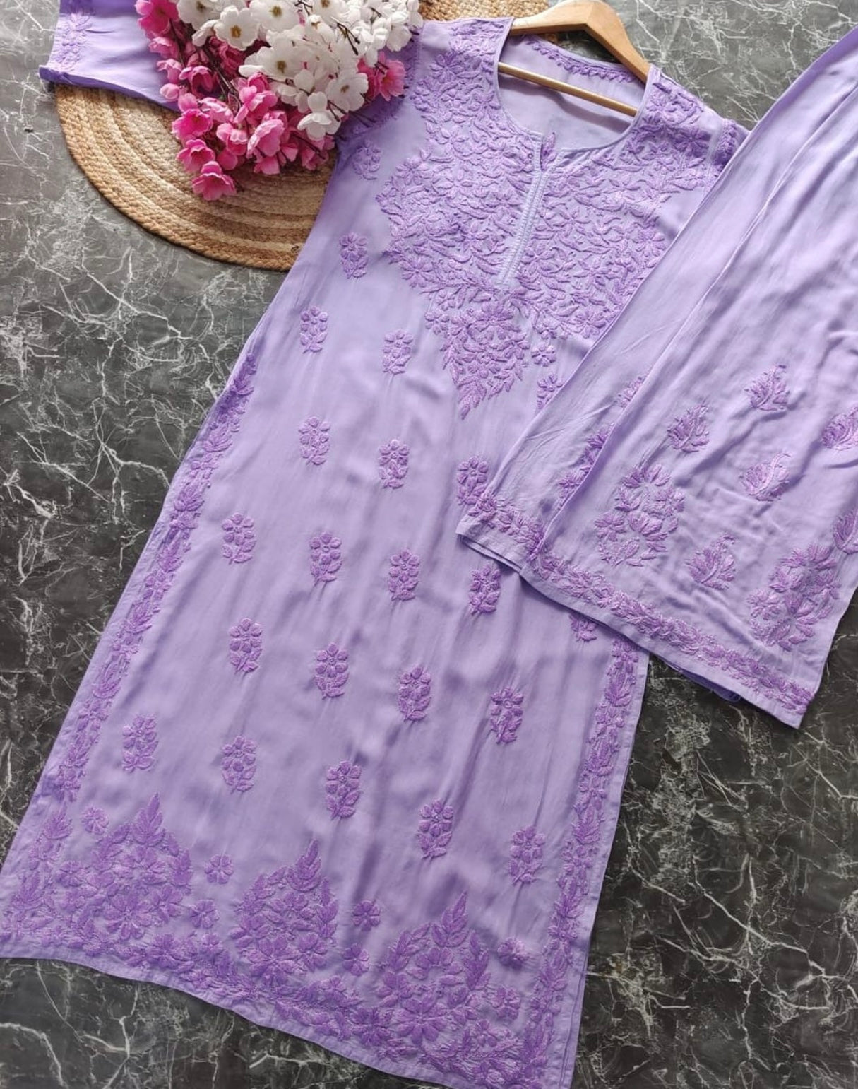 Nazakat Authentic Lucknowi Kurta Set