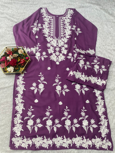 Afreen Authentic Lucknowi kurta Palazzo Set