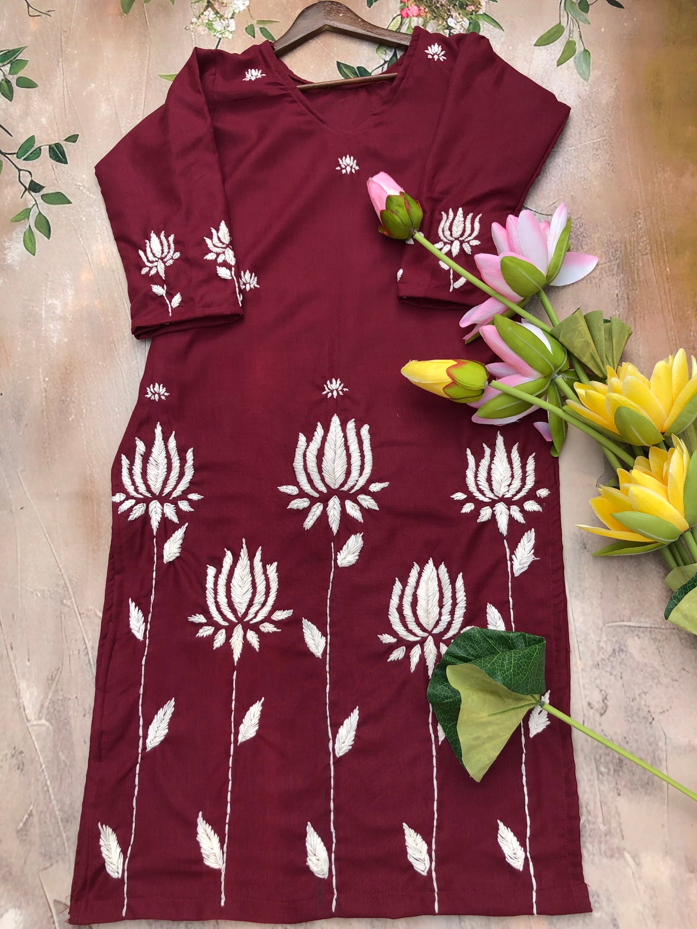 Shubhkar Gulabi Dhaga Kurta Set