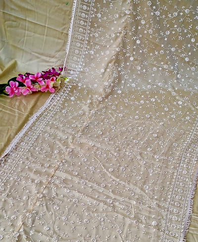 Intricate soft Chikankari Dupatta