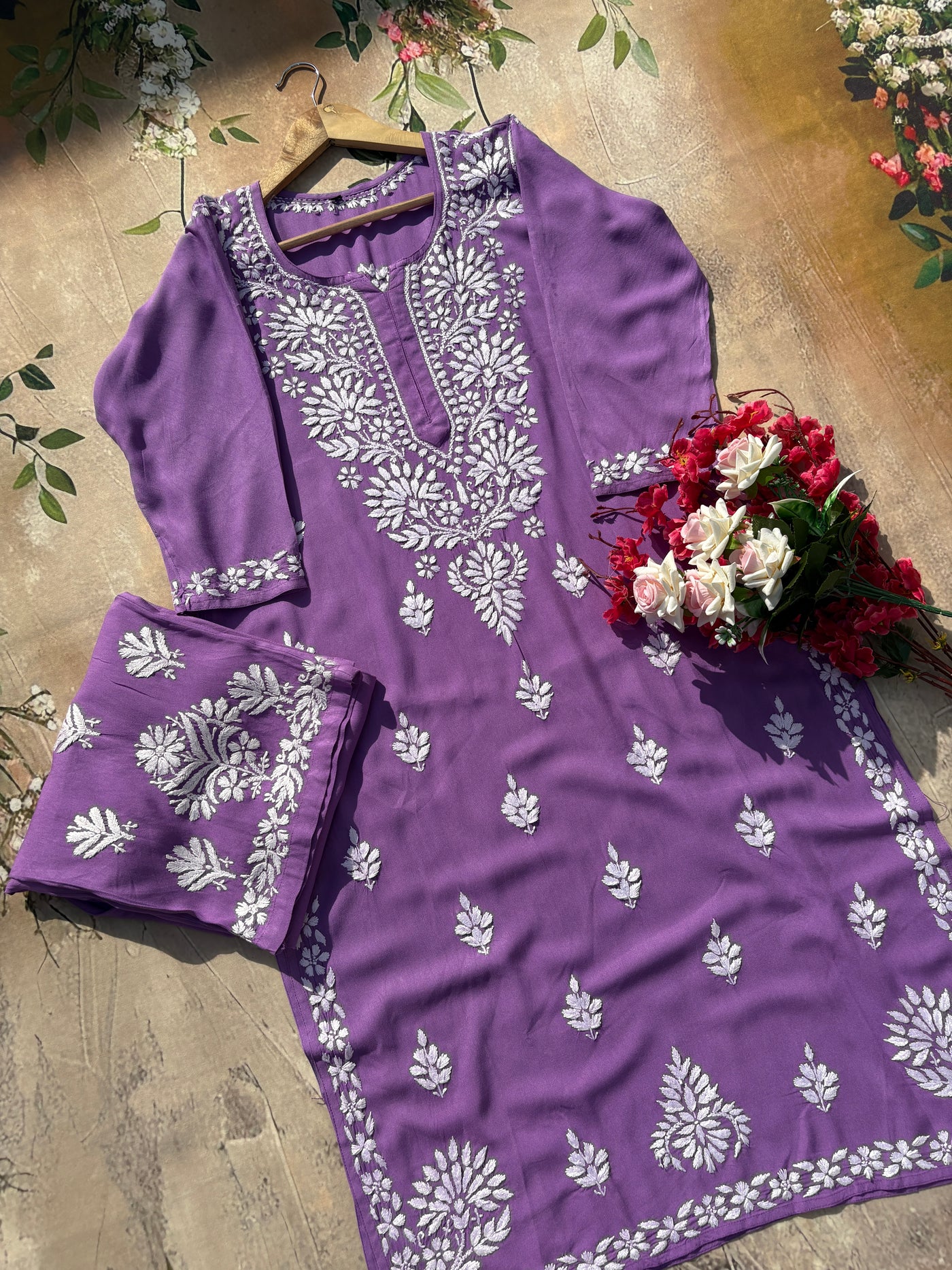 Aisha 1 Authentic Lucknowi kurta Palazzo Set