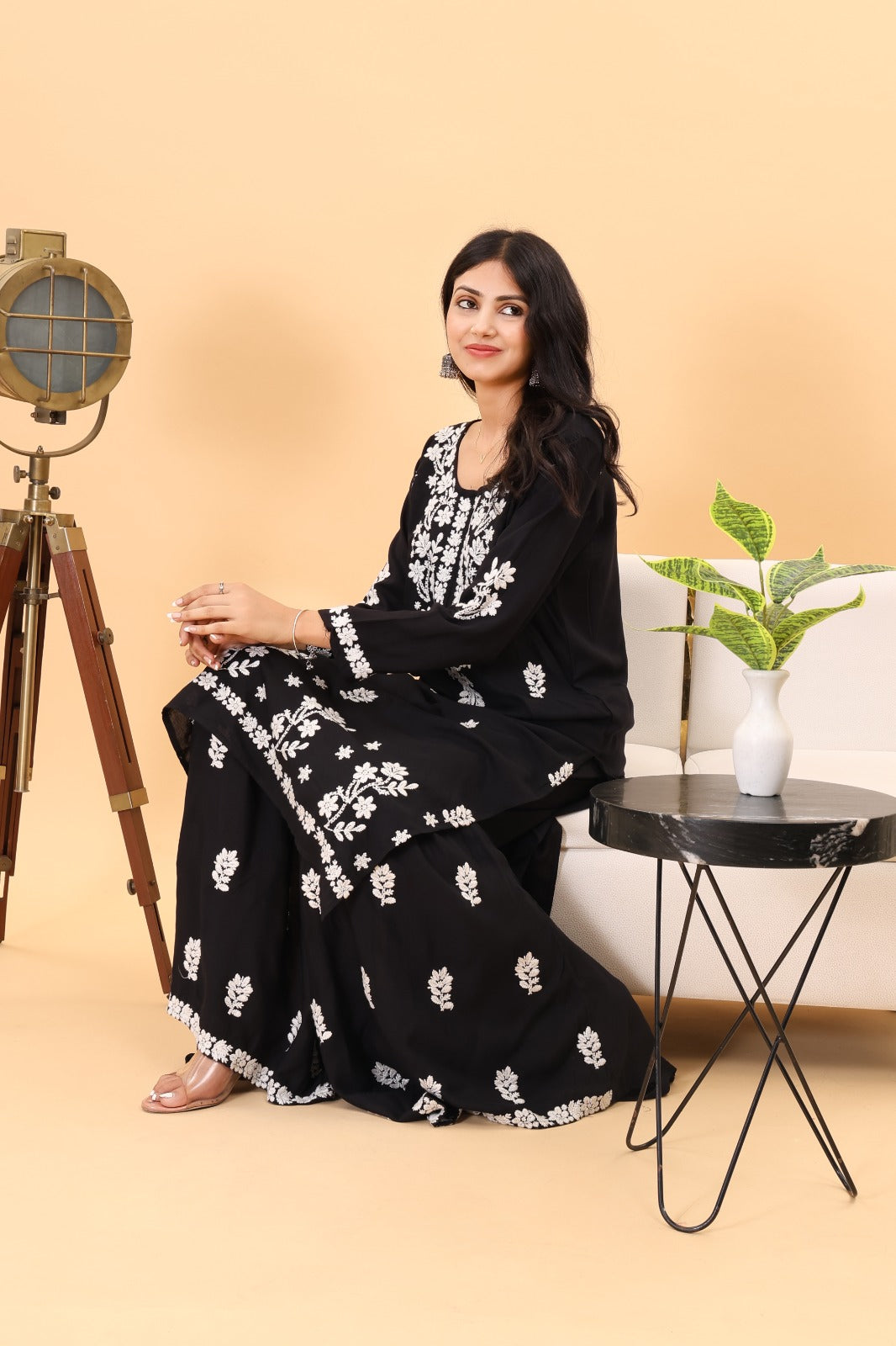 Karishma Gulabi Dhaga's Authentic Chikankari Sharara Set