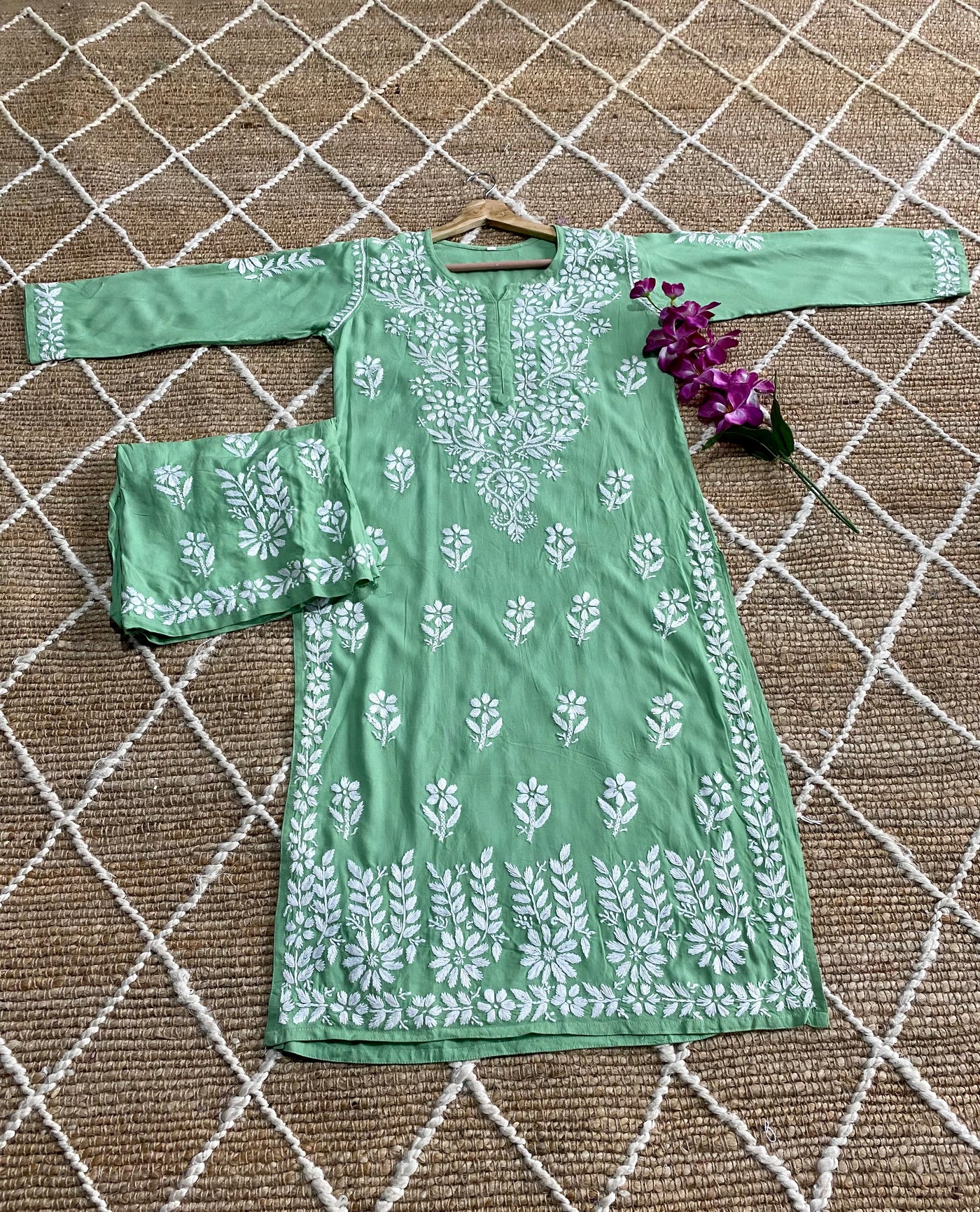 Aisha Authentic Lucknowi kurta Palazzo Set