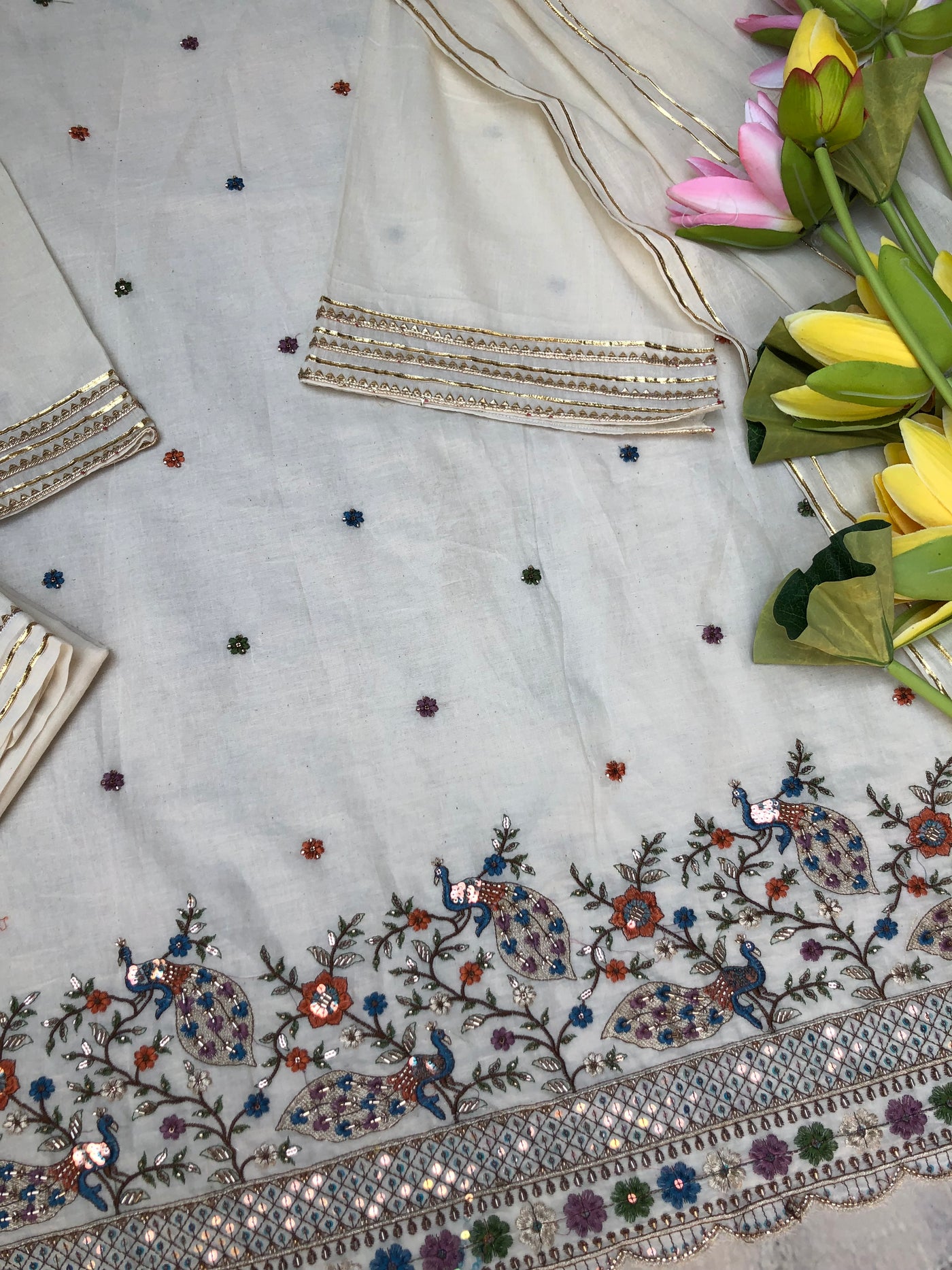 Kalam unstitched 3 piece set