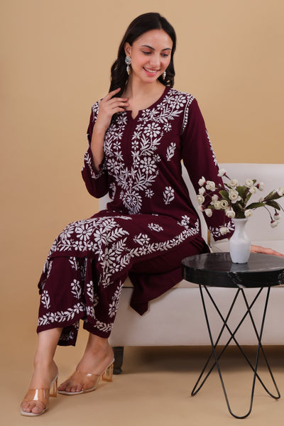 Aisha Authentic Lucknowi kurta Palazzo Set