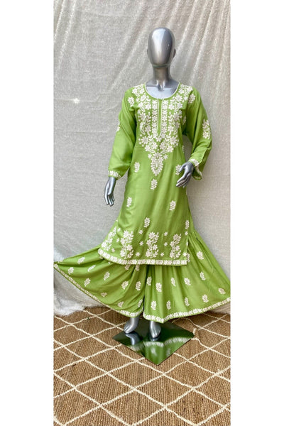 Karishma Gulabi Dhaga's Authentic Chikankari Sharara Set