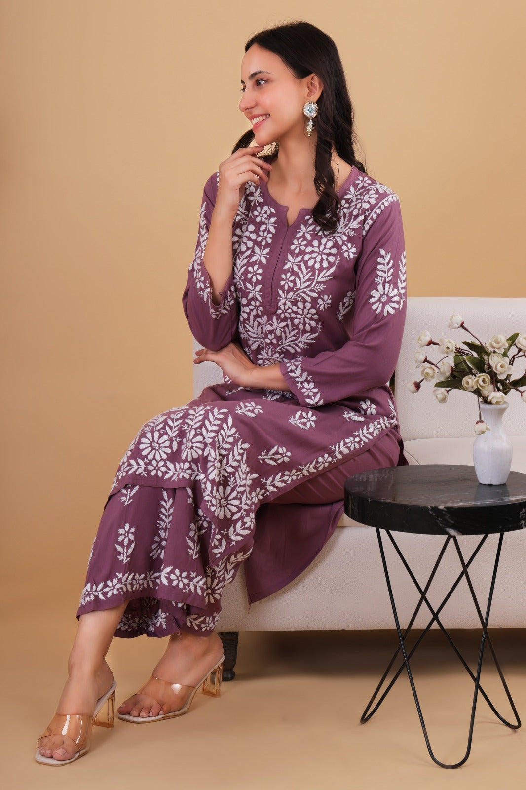 Aisha Authentic Lucknowi kurta Palazzo Set