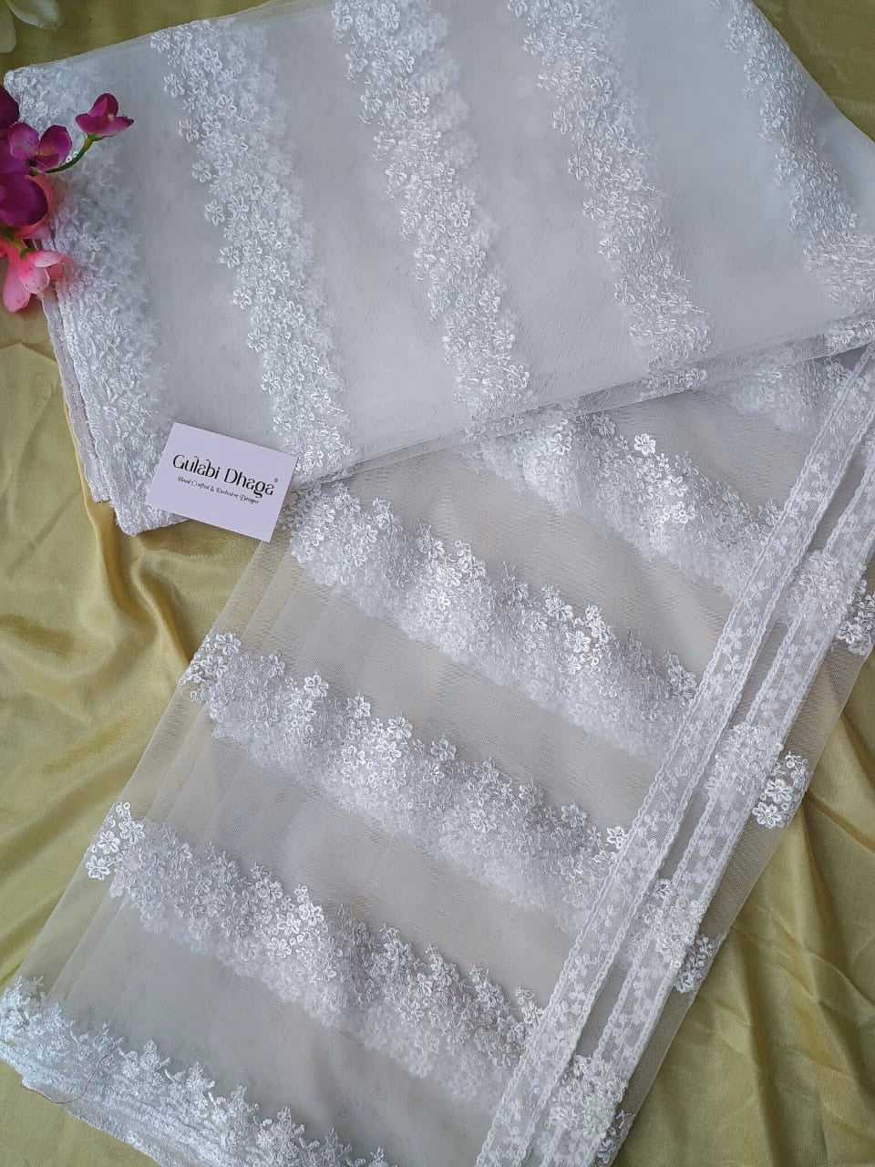 Chikankari with water sequence work Dupatta