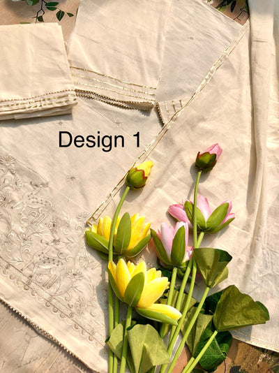 Manzil unstitched 3 piece set