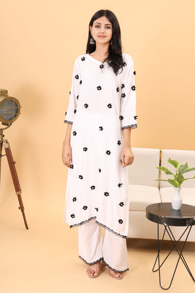 Cyra Gulabi Dhaga's Dreamy 3D flower Kurta set with Dupatta