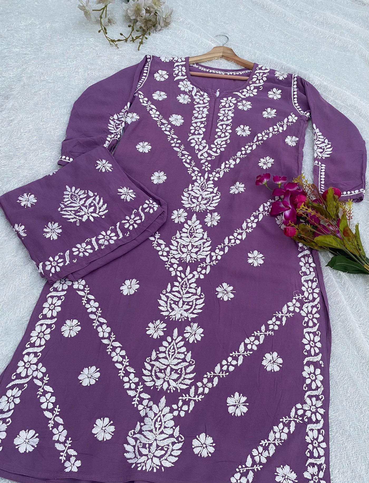 Miesha Authentic Lucknowi kurta Palazzo Set