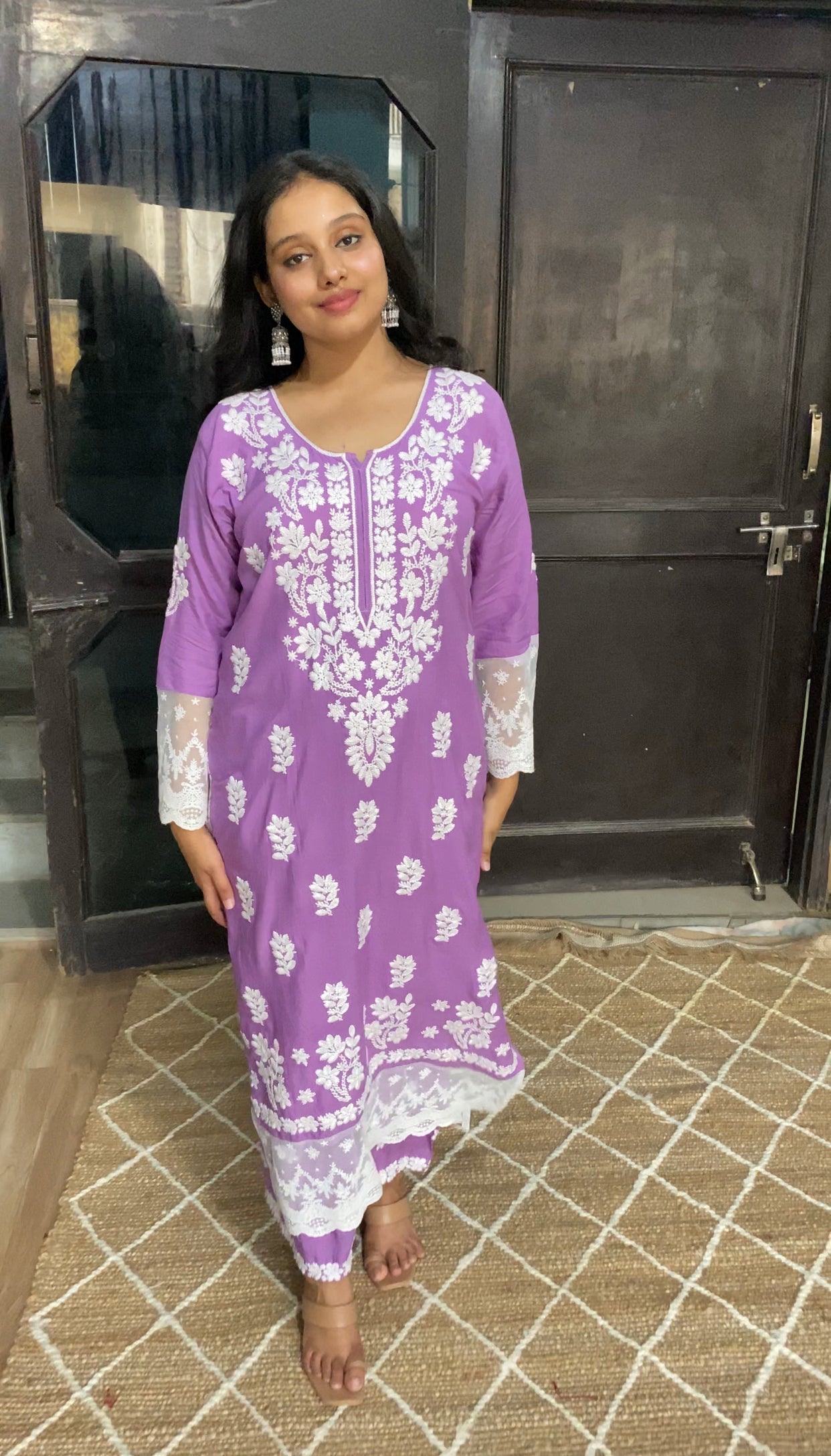 Gulabi Dhaga's Authentic Chikankari long kurta Set