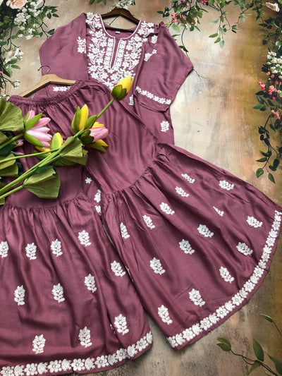 Karishma Gulabi Dhaga's Authentic Chikankari Sharara Set