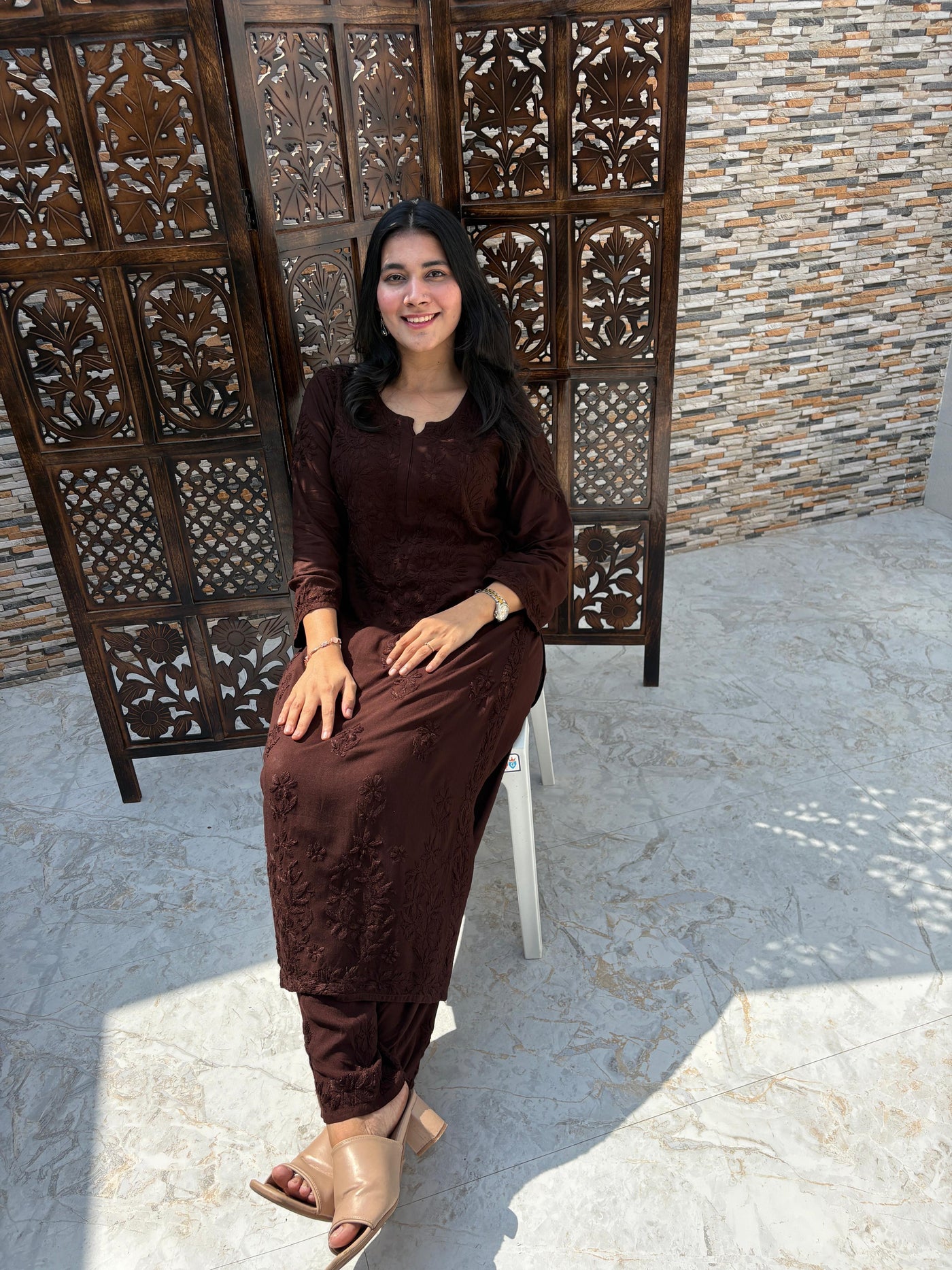 Nazakat Authentic Lucknowi Kurta Set
