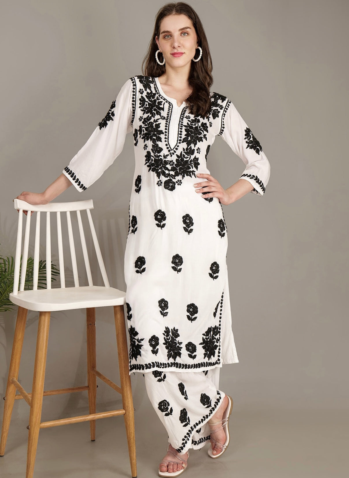 GD's Gulabi Dhaga's Authentic Chikankari Kurta Set