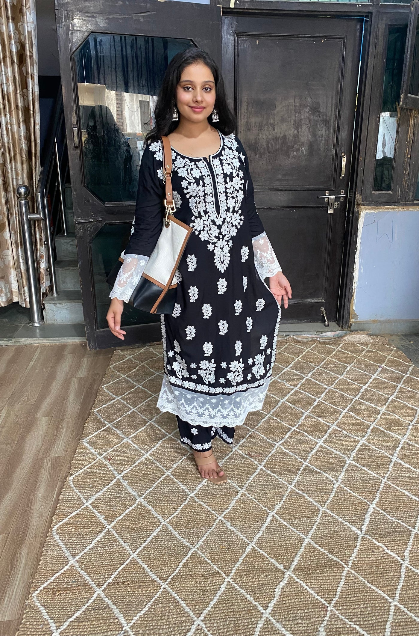 Gulabi Dhaga's Authentic Chikankari long kurta Set