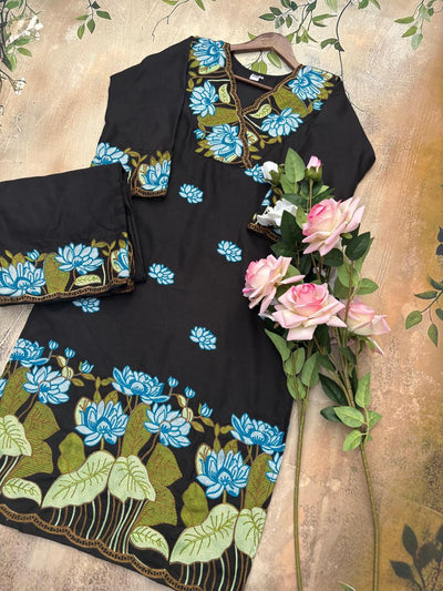 Phool Gulabi Dhaga Kurta Set