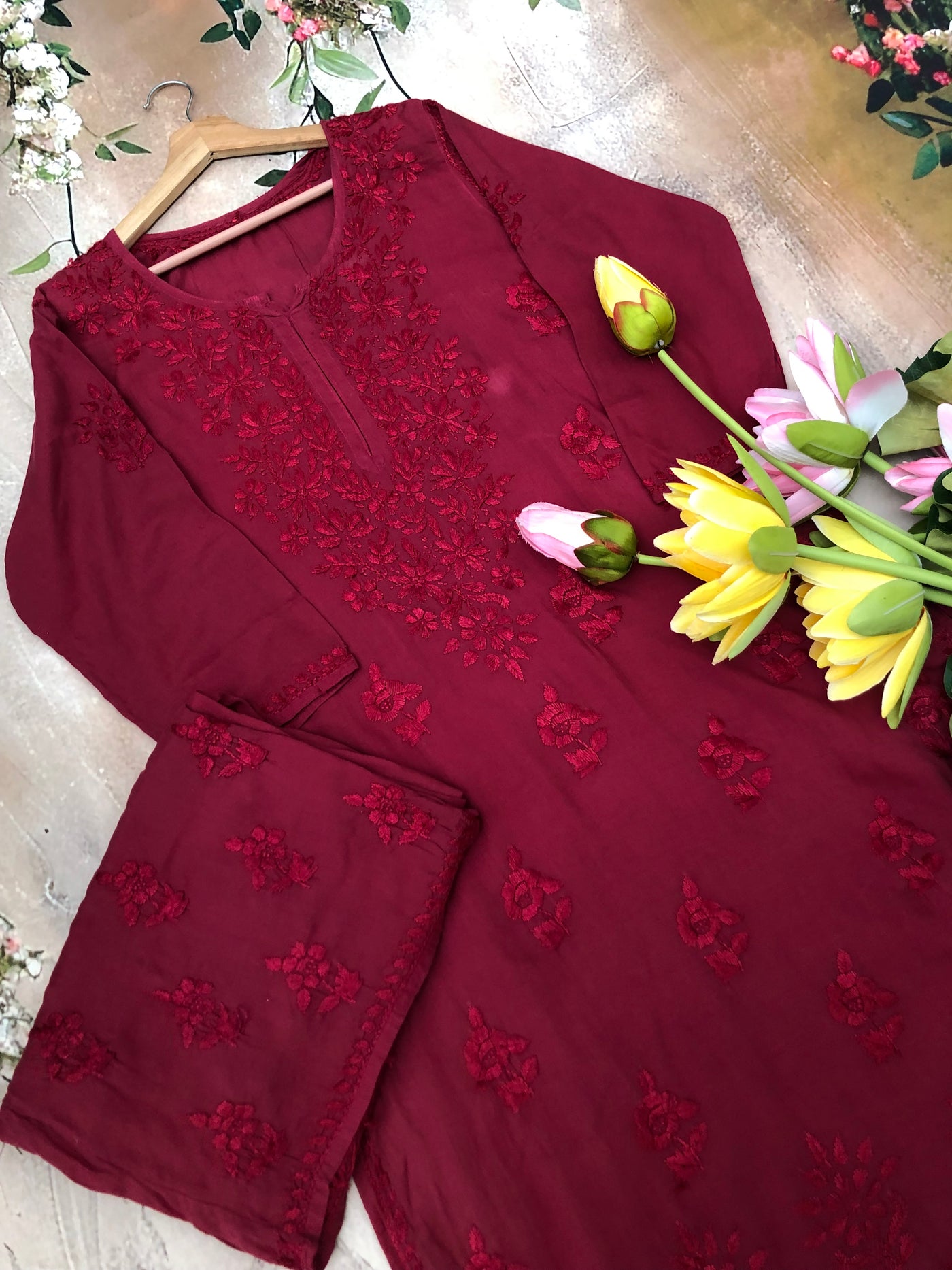Nazakat Authentic Lucknowi Kurta Set