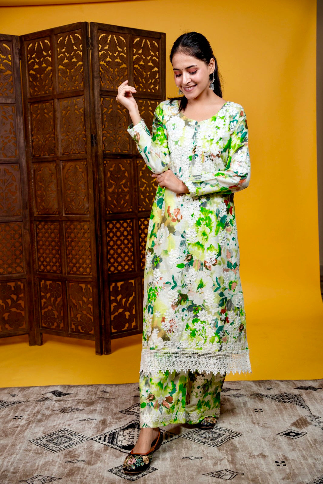 Sara Authentic Lucknowi Kurta Palazzo Set