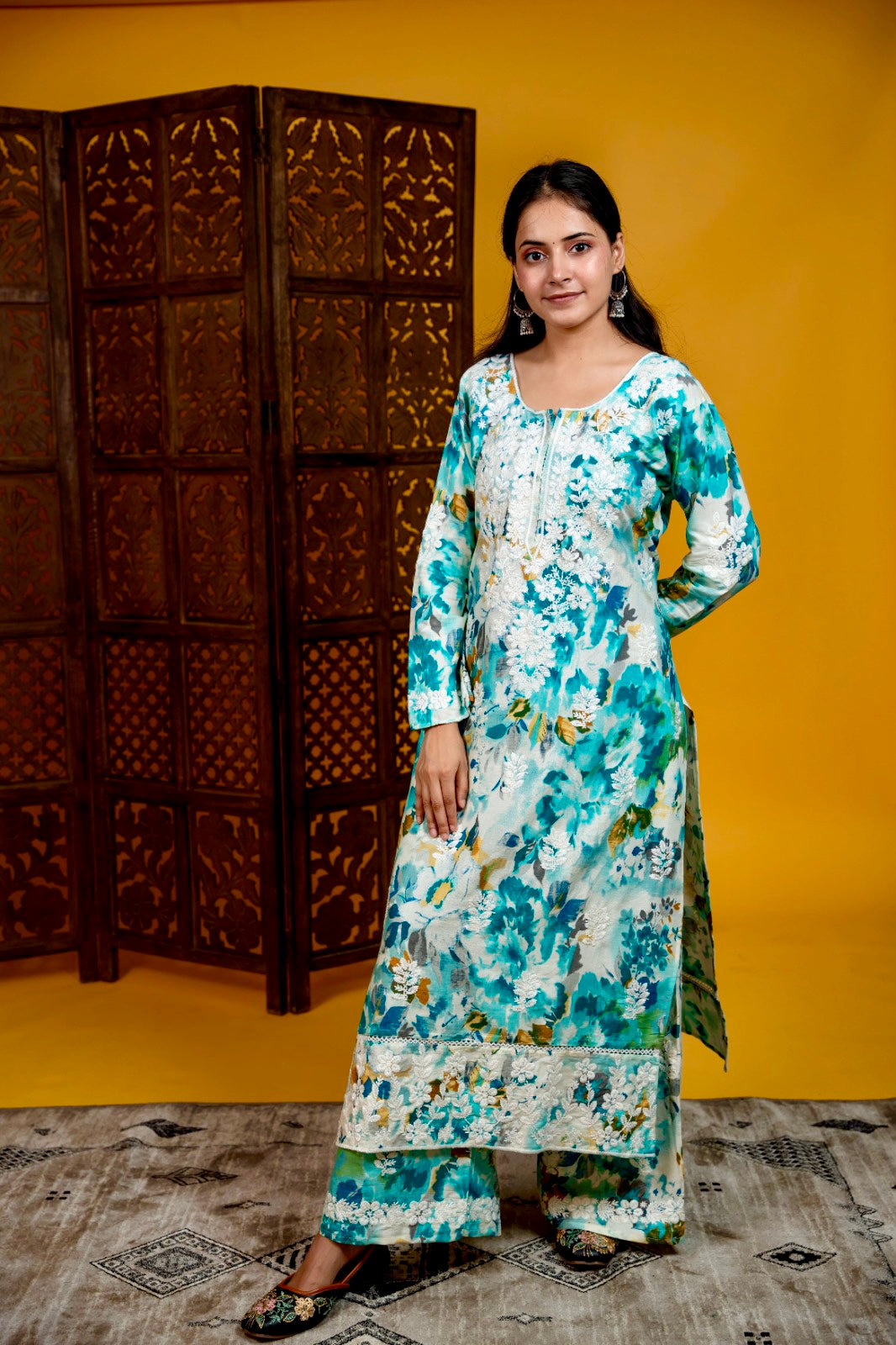 Sara Authentic Lucknowi Kurta Palazzo Set