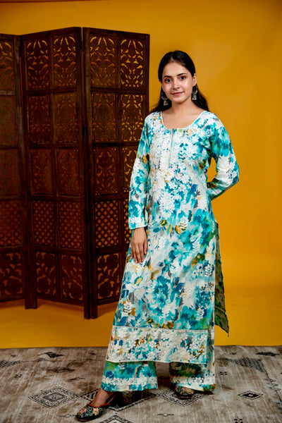 Sara Authentic Lucknowi Kurta Palazzo Set