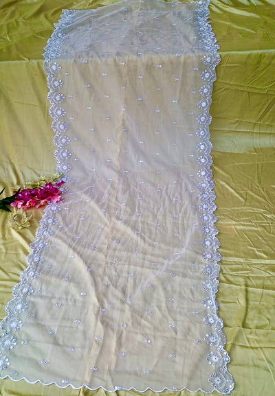 Organza Chikankari with Mirror work Dupatta