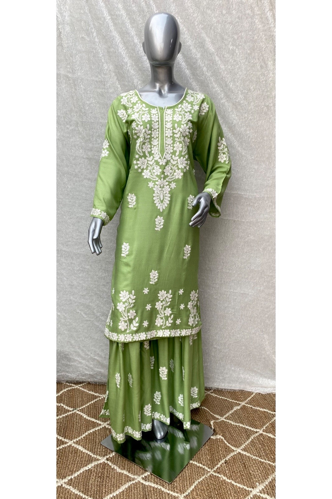 Karishma Gulabi Dhaga's Authentic Chikankari Sharara Set