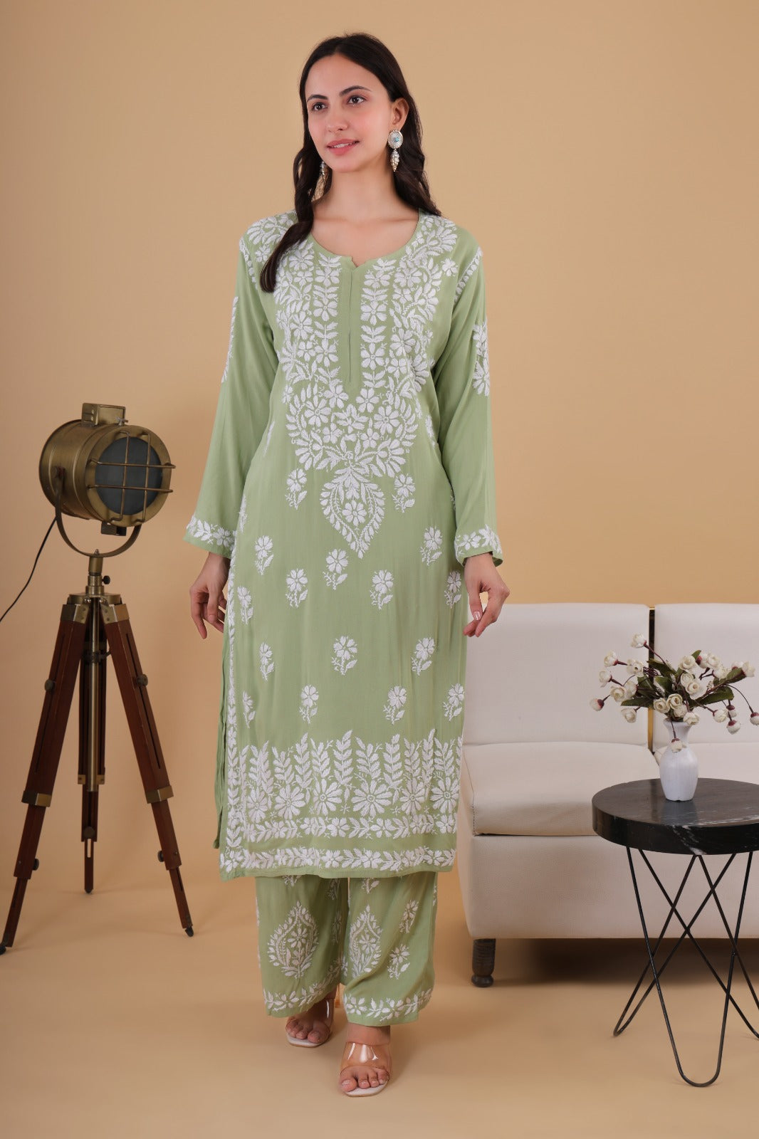 Aisha Authentic Lucknowi kurta Palazzo Set