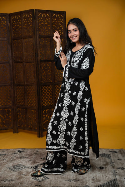 Aza Authentic Lucknowi kurta Palazzo Set