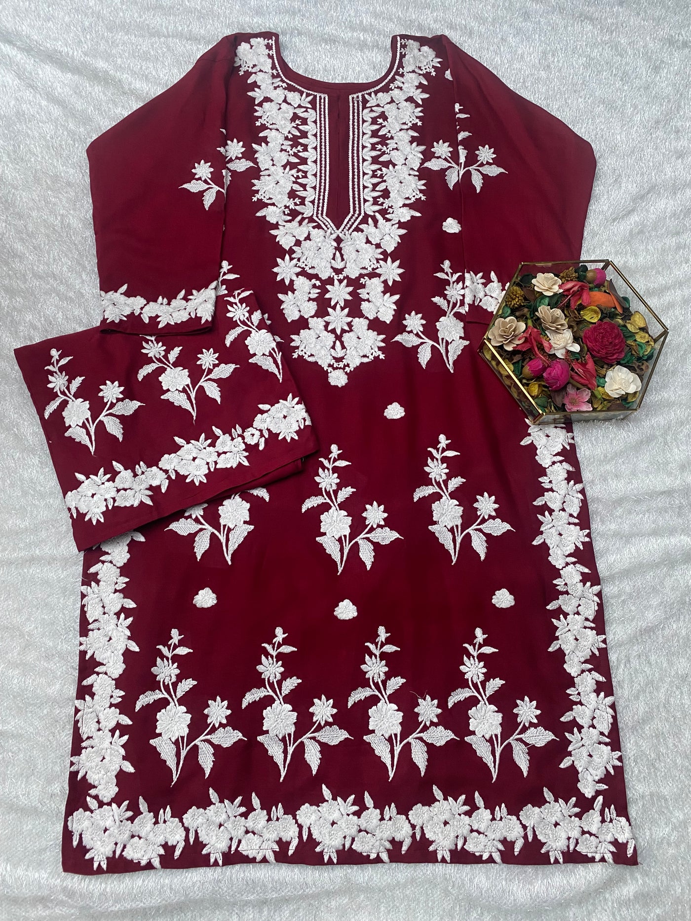 Afreen Authentic Lucknowi kurta Palazzo Set