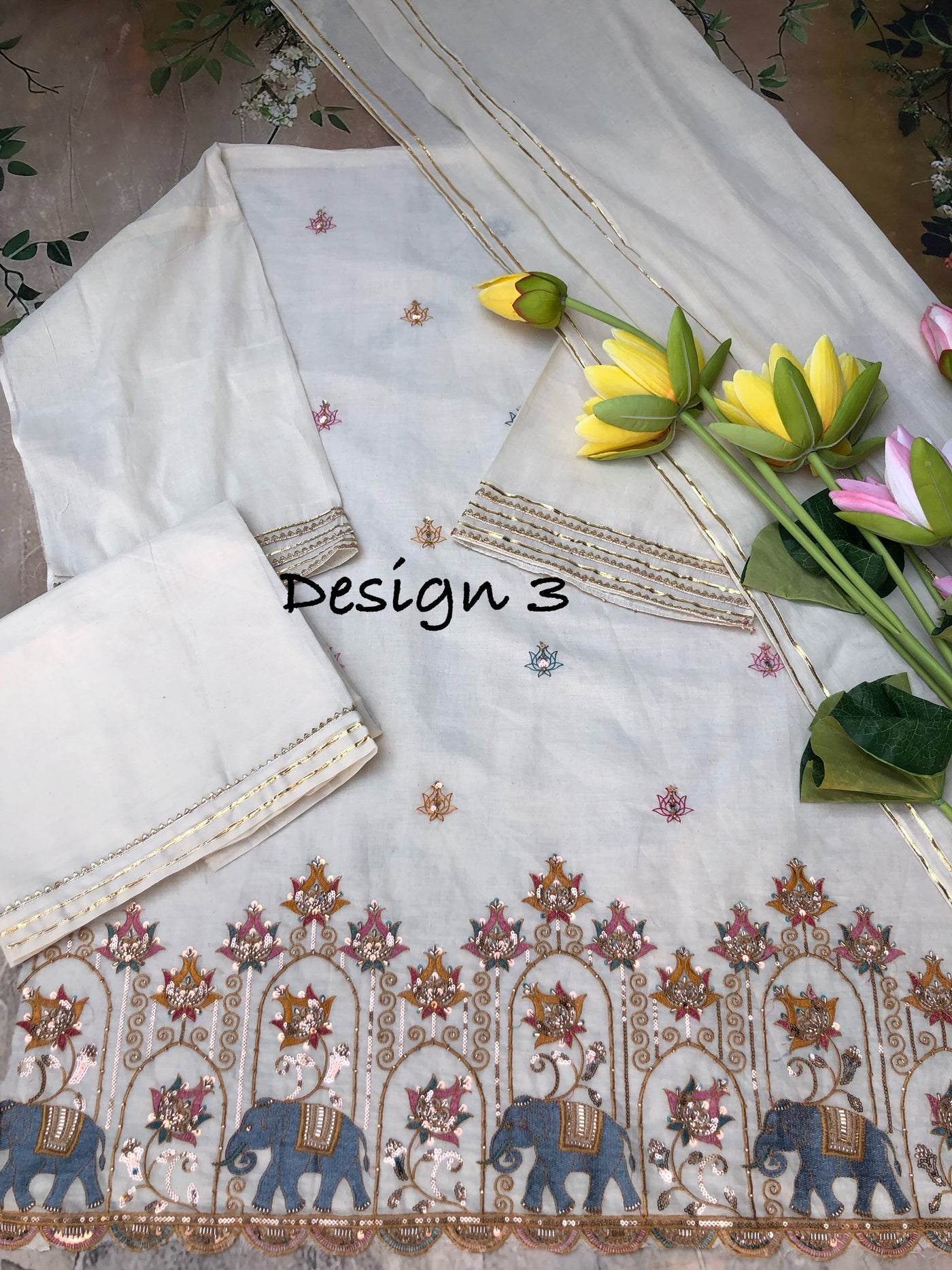 Kalam unstitched 3 piece set