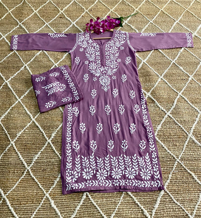 Aisha 1 Authentic Lucknowi kurta Palazzo Set