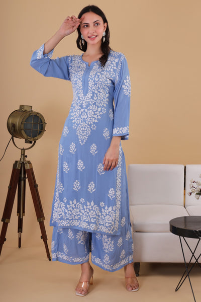 Aisha Authentic Lucknowi kurta Palazzo Set