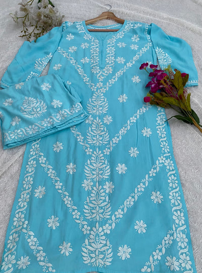 Miesha Authentic Lucknowi kurta Palazzo Set